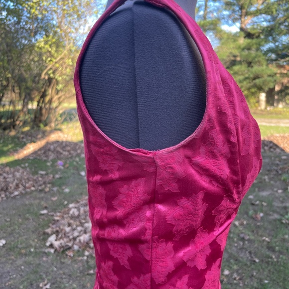 Vintage Ilene Ricky Three Piece Wiggle Cocktail Dress, Red and Black Lace Petite - Picture 10 of 14